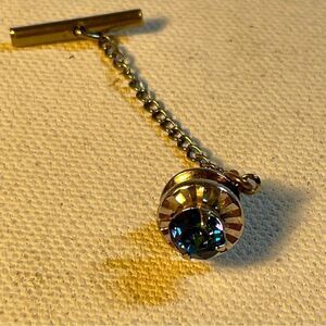 Vintage silver & blue stone tie rack